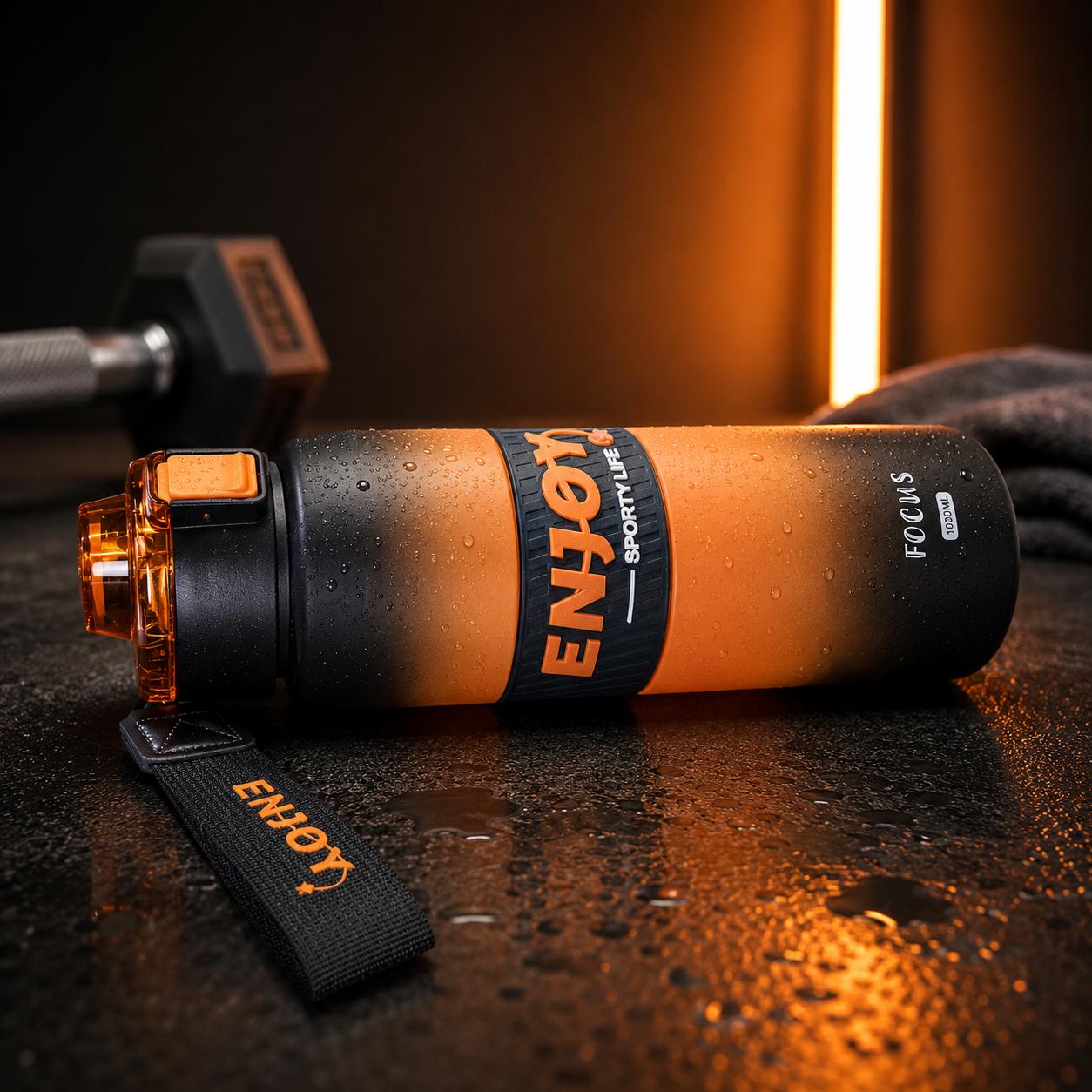 قمقمه ورزشی ۱ لیتری ENJOY مدل Focus – نشکن، بدون BPA و ضد نشت (ظرفیت ۱۰۰۰ میلیلیتر)