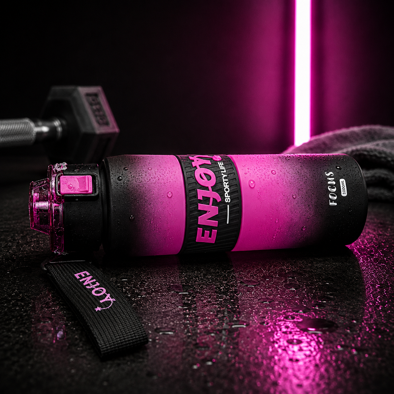 قمقمه ورزشی ۱ لیتری ENJOY مدل Focus – نشکن، بدون BPA و ضد نشت (ظرفیت ۱۰۰۰ میلیلیتر)