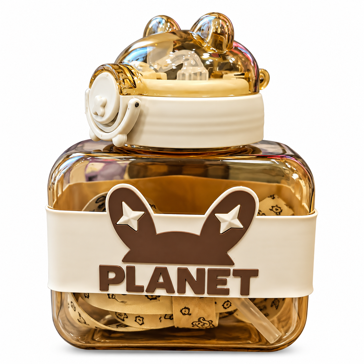 قمقمه فانتزی پلنت PLANET مربعی نیدار با بند دوشی