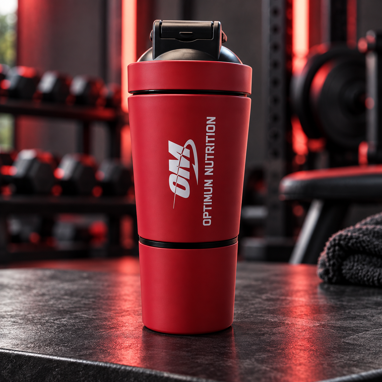 شیکر استیل OM دو تکه Optimum Nutrition