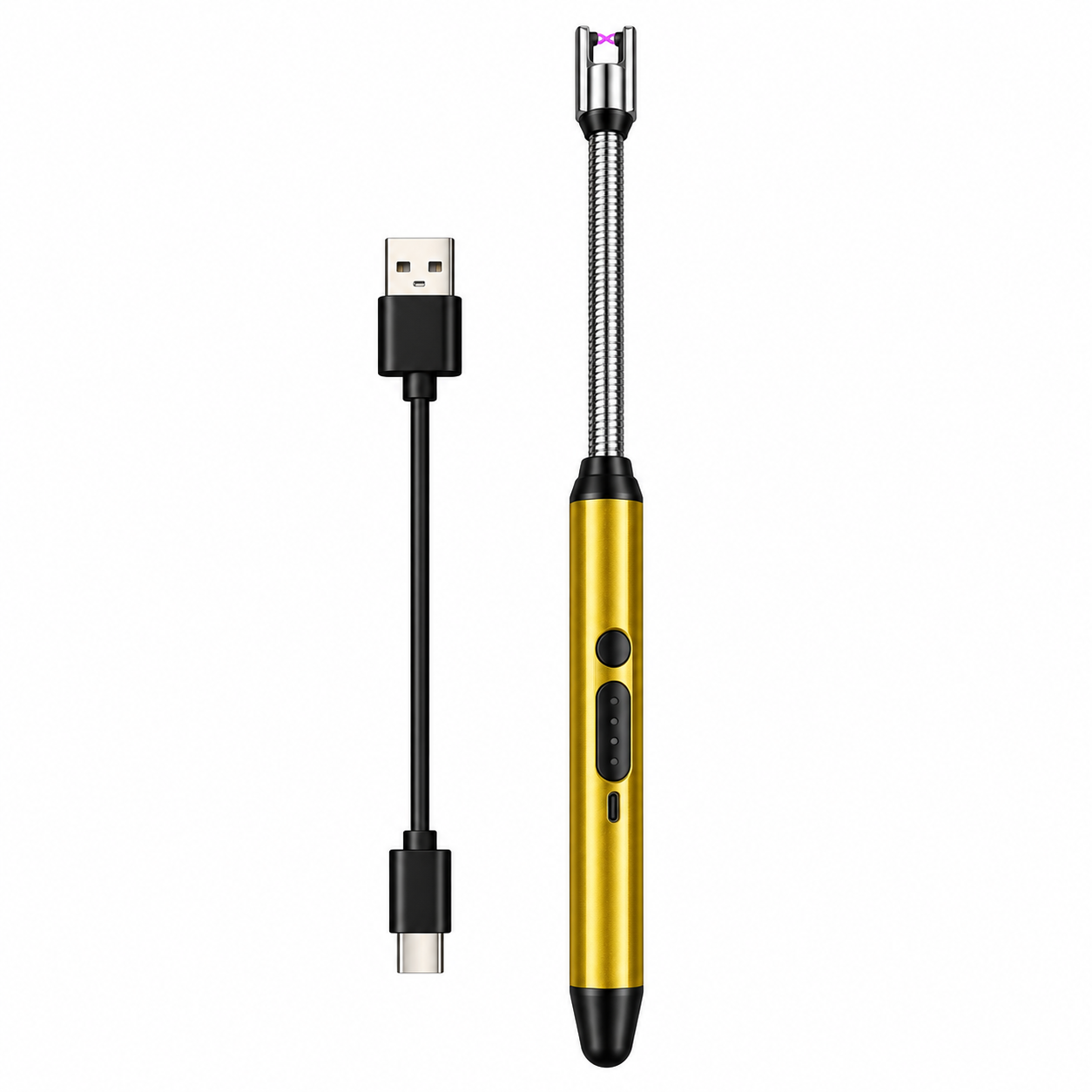 فندک (القایی) جرقهای شارژی USB مدل گردن انعطافپذیر 360 درجه