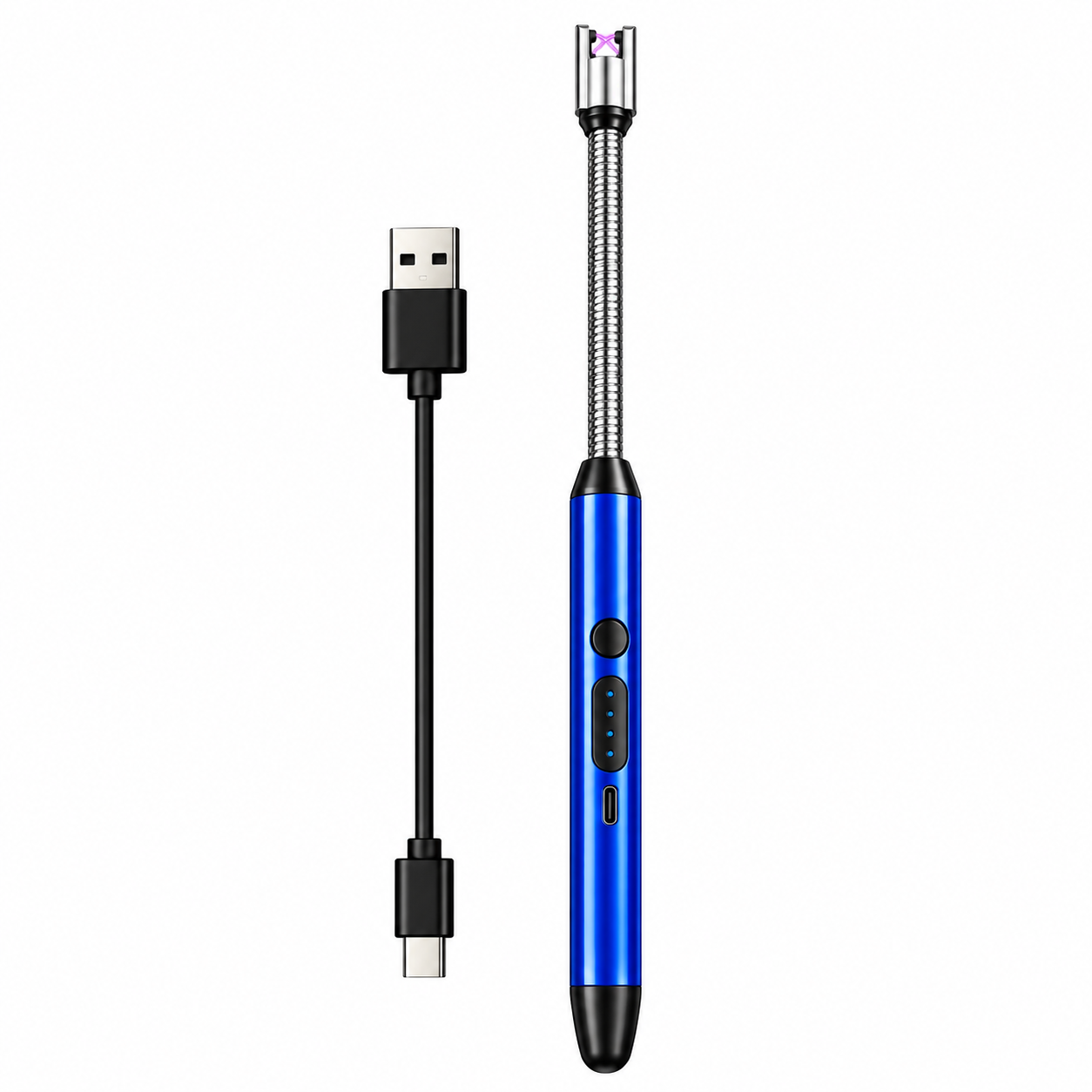 فندک (القایی) جرقهای شارژی USB مدل گردن انعطافپذیر 360 درجه