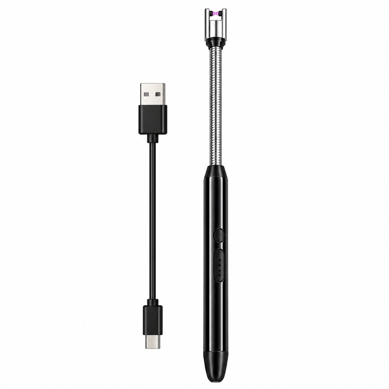 فندک (القایی) جرقهای شارژی USB مدل گردن انعطافپذیر 360 درجه