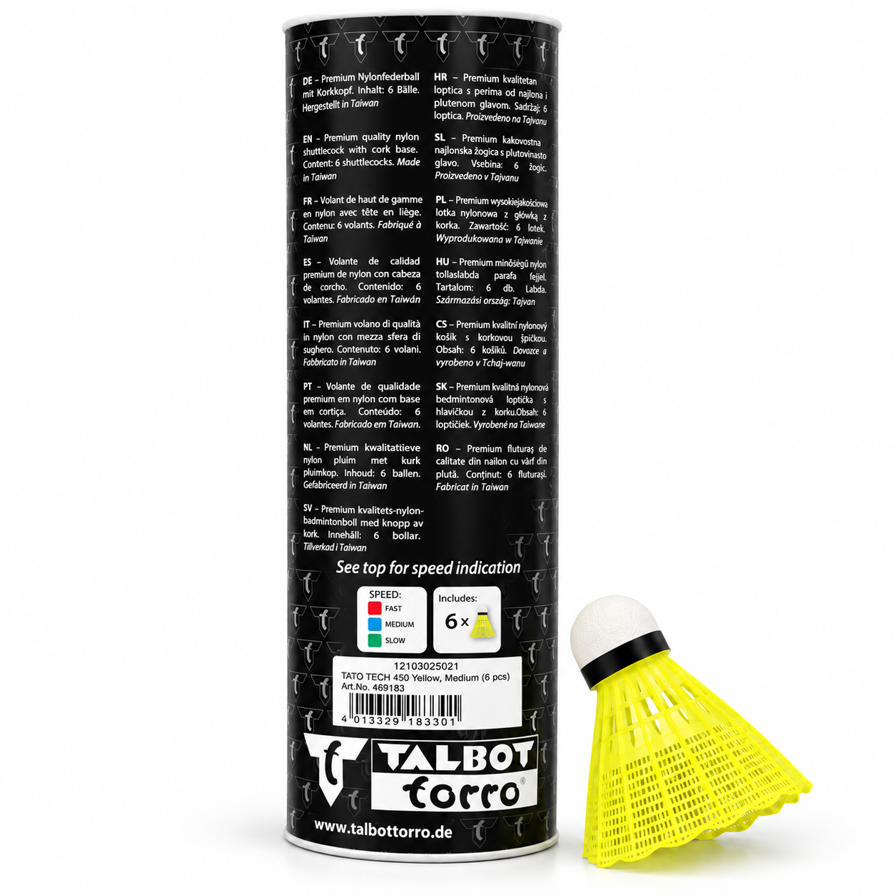 توپ بدمینتون نایلونی Talbot Torro Tech 450