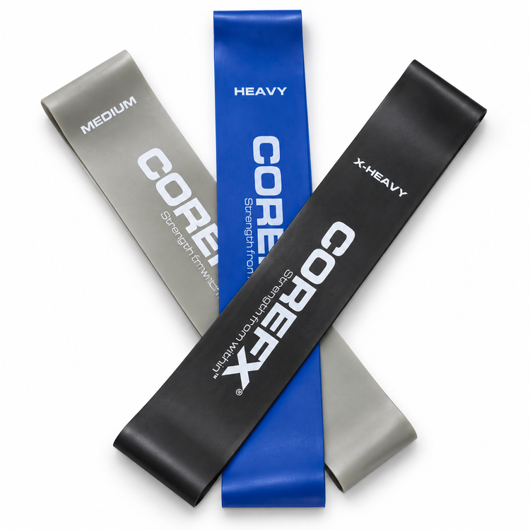ست کش مینی لوپ COREFX سه عددی | Medium، Heavy و X-Heavy به همراه کیف حمل